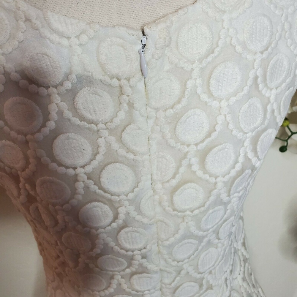 Bebe White Lace Mini Dress Size Small Scalloped - Picture 5 of 10